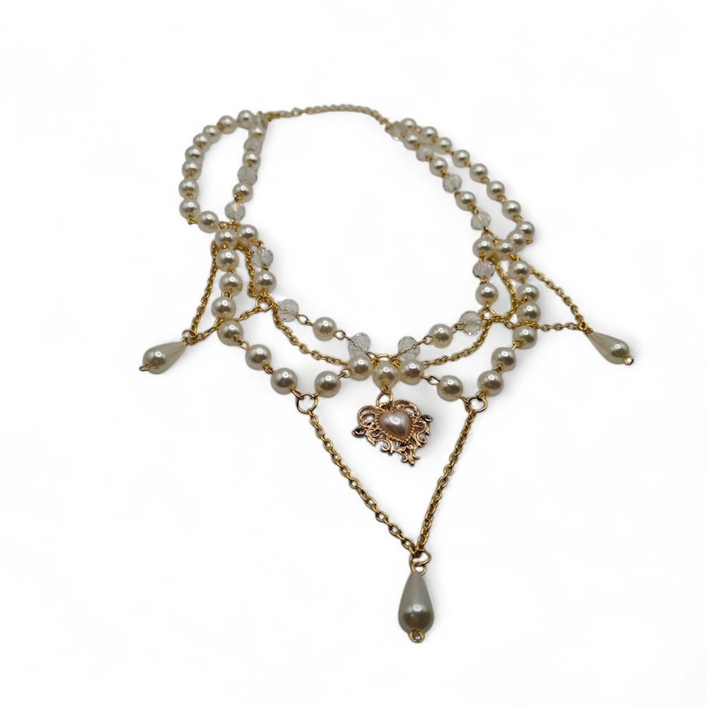 NWT Artificial Pearl Tassel Necklace - Picture 6 of 8